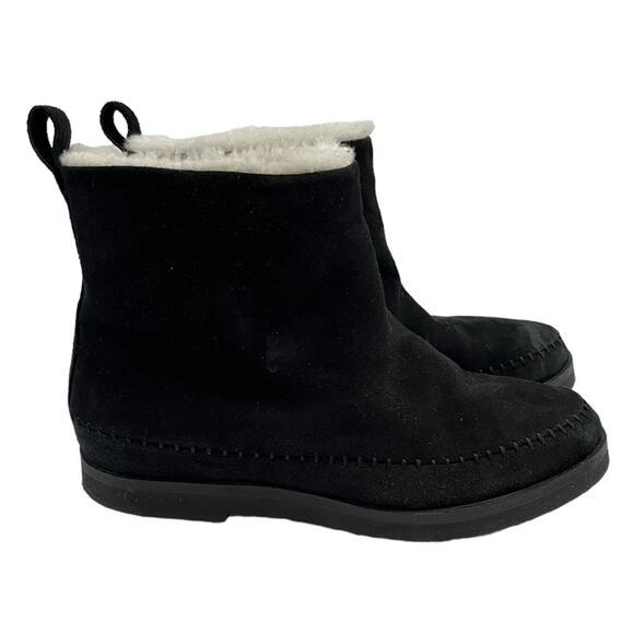 Jenni Kanye Suede Shearling Moc Boot Black 6 - Picture 4 of 11